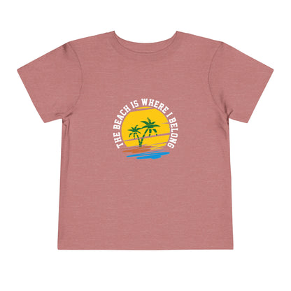 La plage est là où j’appartiens T-shirt pour tout-petits 