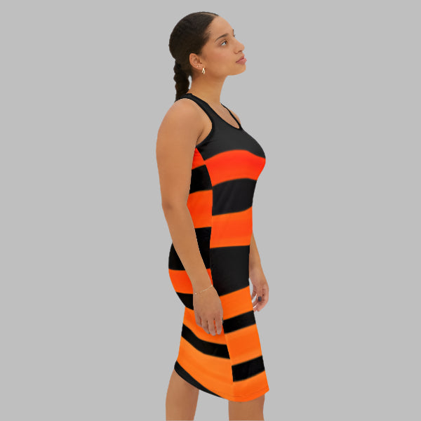 Vibrant Striped Women's Racerback Dress - Perfect for Summer and Festivals