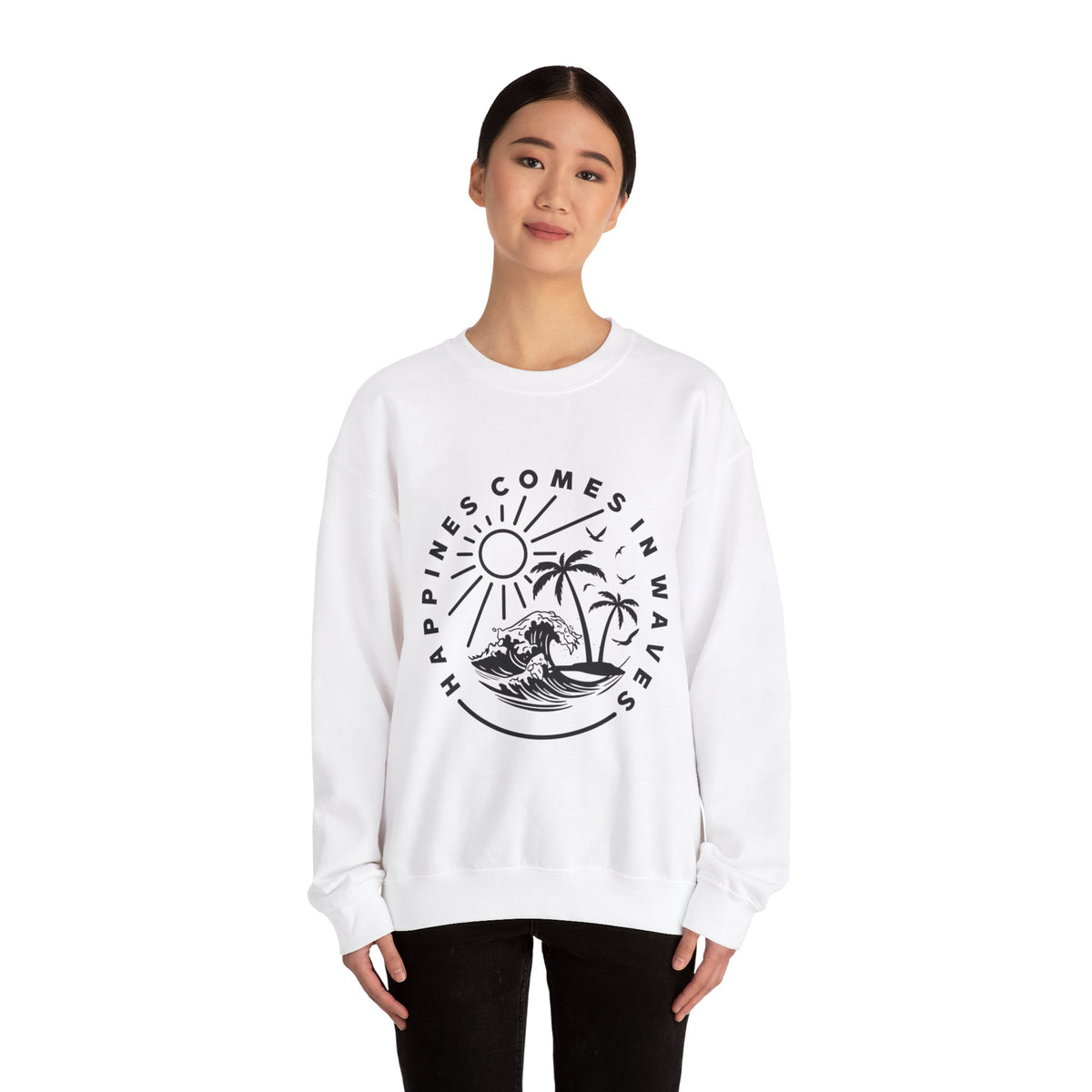 Le bonheur vient par vagues Sweatshirt 