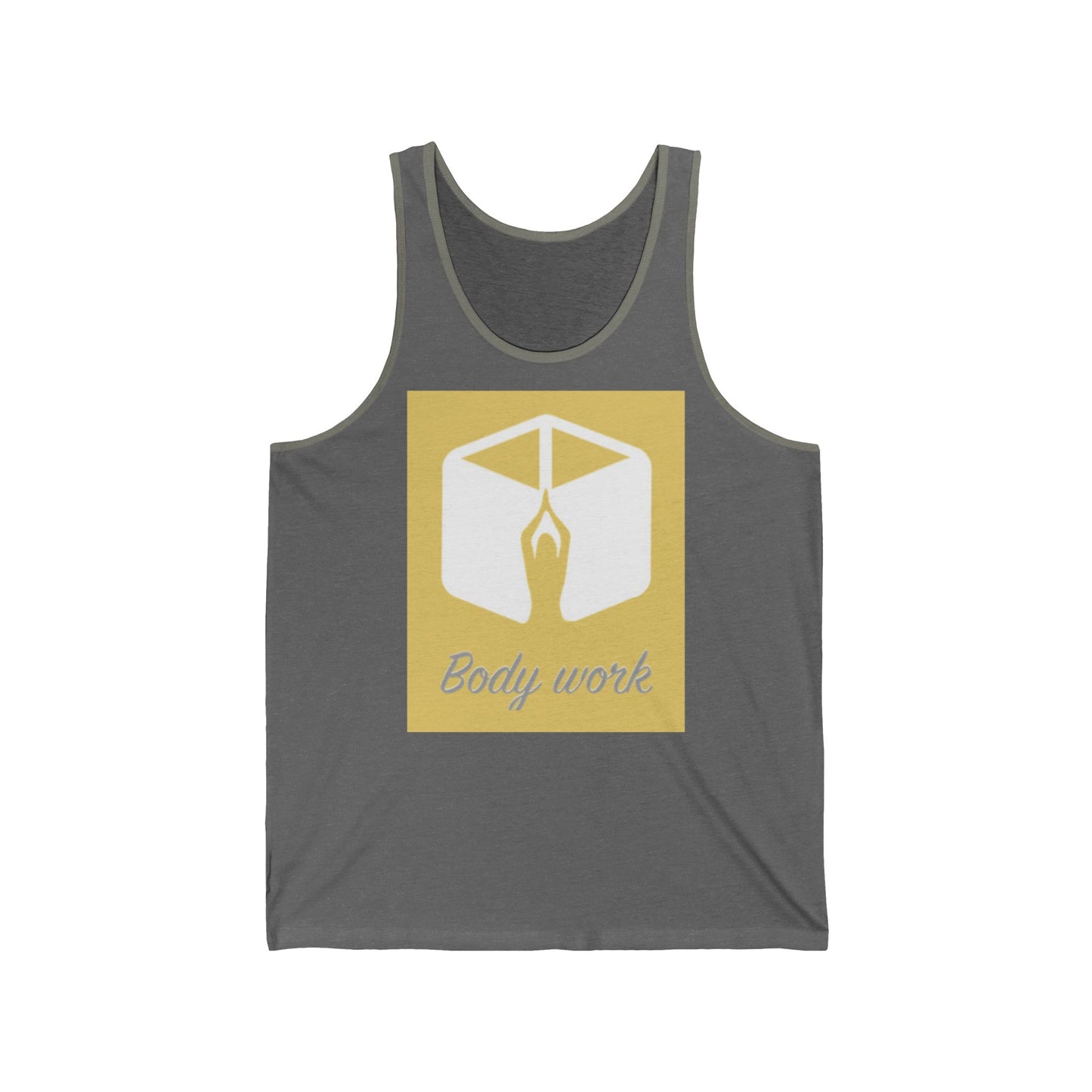 Unisex Jersey Tank Top - Body Work Design, Yoga Apparel, Fitness Gear, Workout Shirt, Gift for Health Enthusiasts