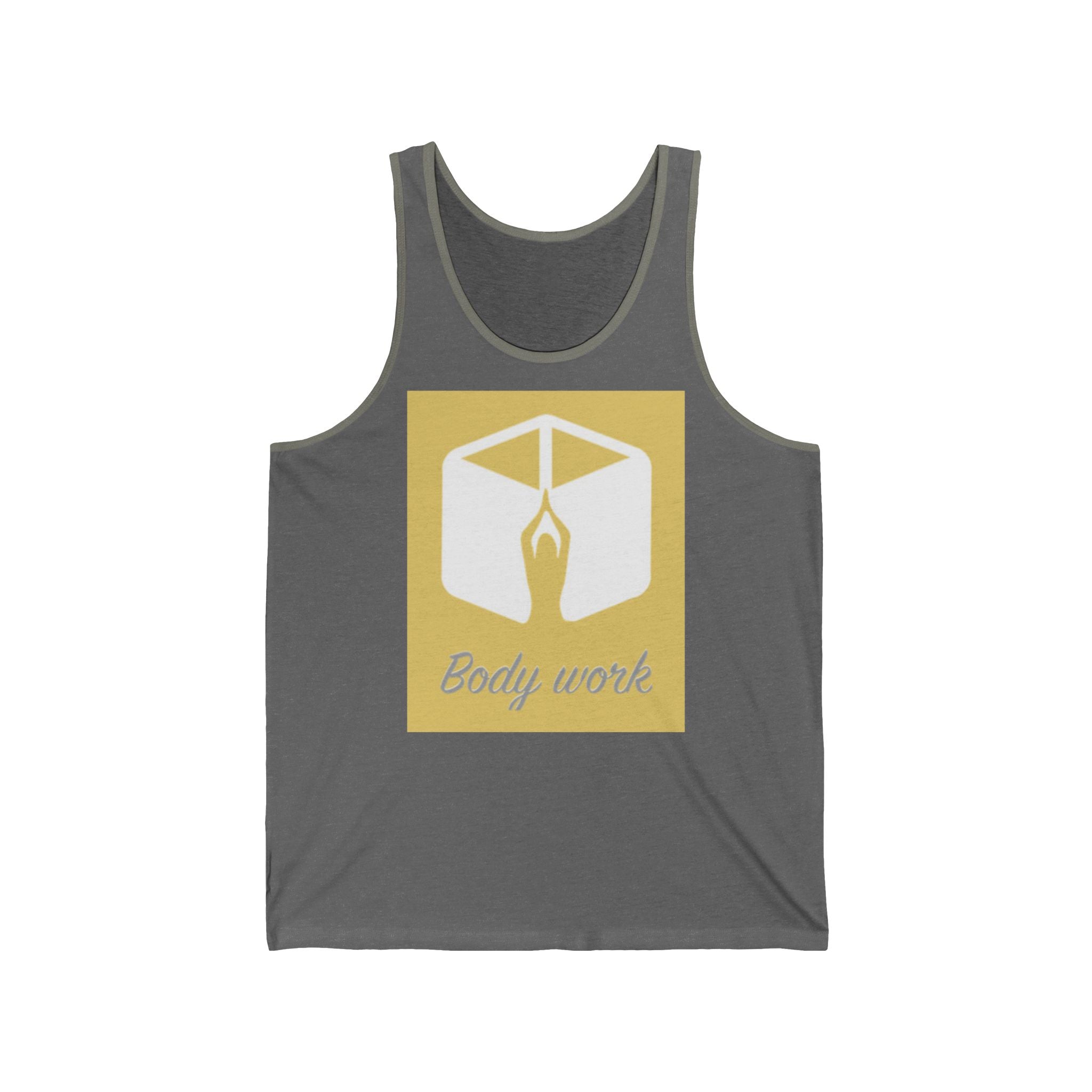 Unisex Jersey Tank Top - Body Work Design, Yoga Apparel, Fitness Gear, Workout Shirt, Gift for Health Enthusiasts