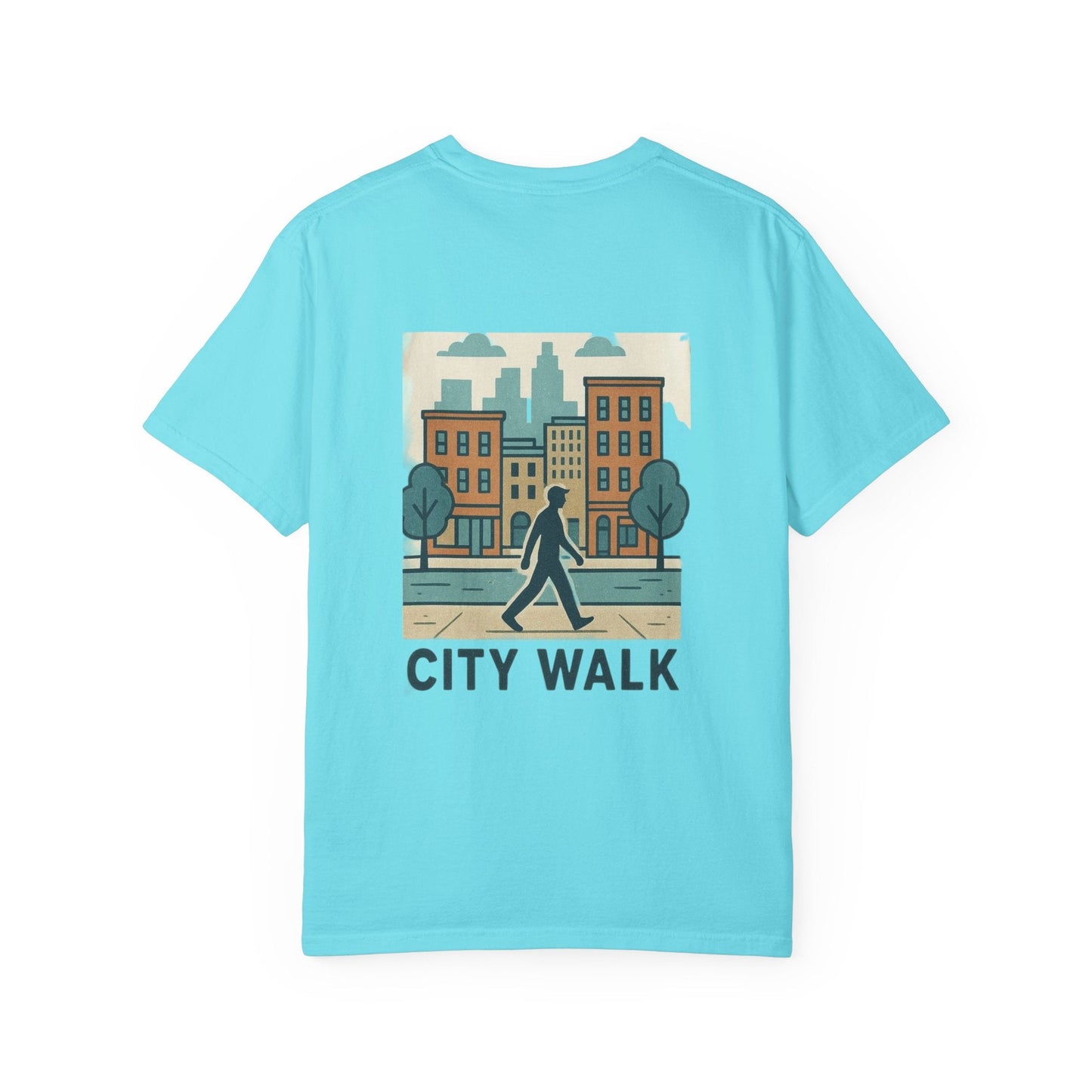 City Walk Unisex Garment-Dyed T-shirt, Urban Streetwear, Casual Fashion, Gift for City Lovers, Travel Enthusiast Apparel Printify