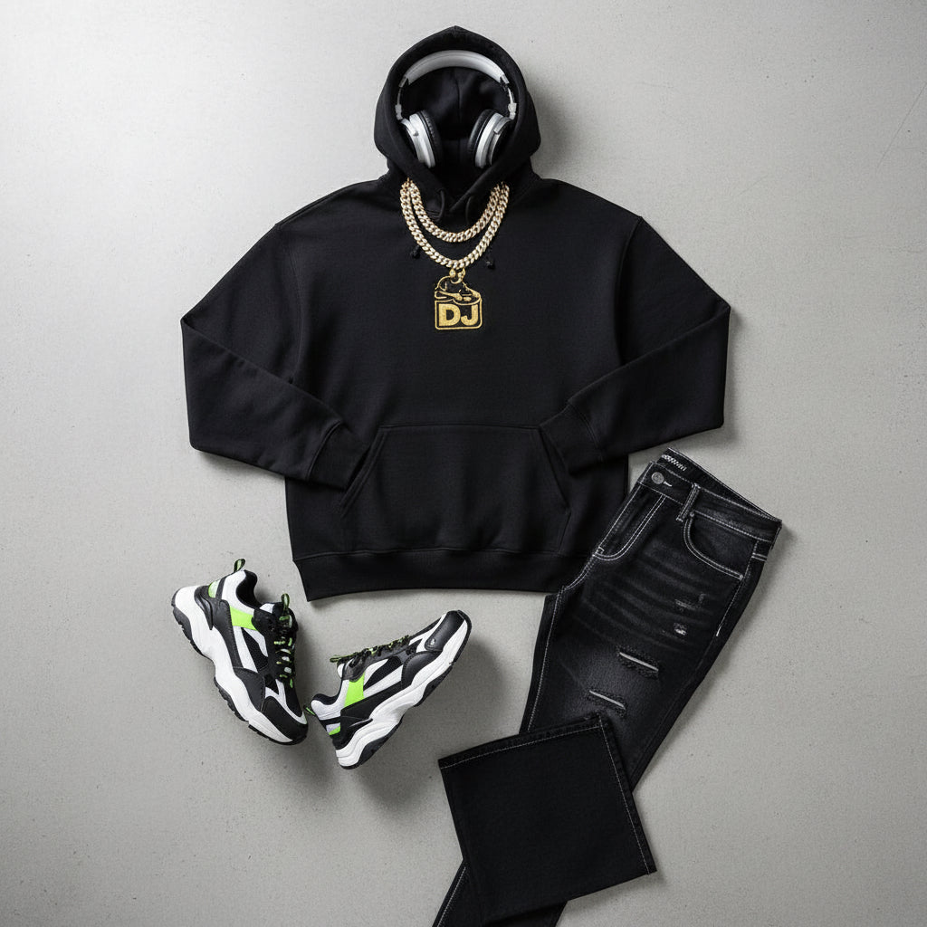 Hooded Sweatshirt DJ on Air Print Printify