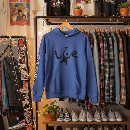 Unisex Love Graphic Hooded Long Sleeve Tee, Casual Hoodie, Gift for Him/Her, Everyday Wear, Outdoor Activities, Winter Layer Printify