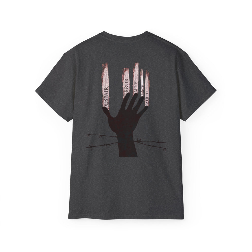 Bold Graphic Tee, Hand and Barbed Wire Design, Unisex Casual Shirt, Unique Art Apparel, Gift for Art Lovers Printify