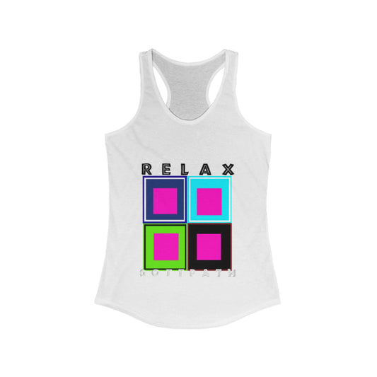 Relax Colorful Women's Racerback Tank | Summer Shirt, Gym Top, Gift for Her, Cute Workout Clothing, Casual Wear
