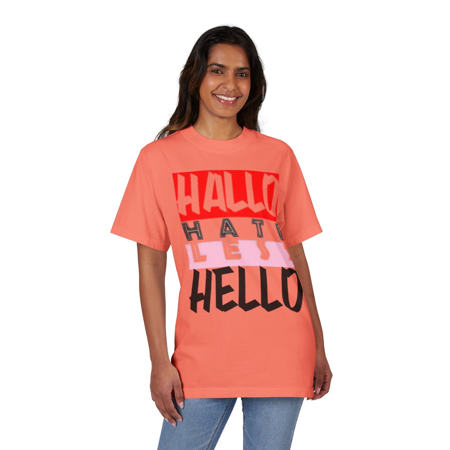 Hate Less Unisex Drop-Shoulder T-Shirt - Trendy Casual Wear