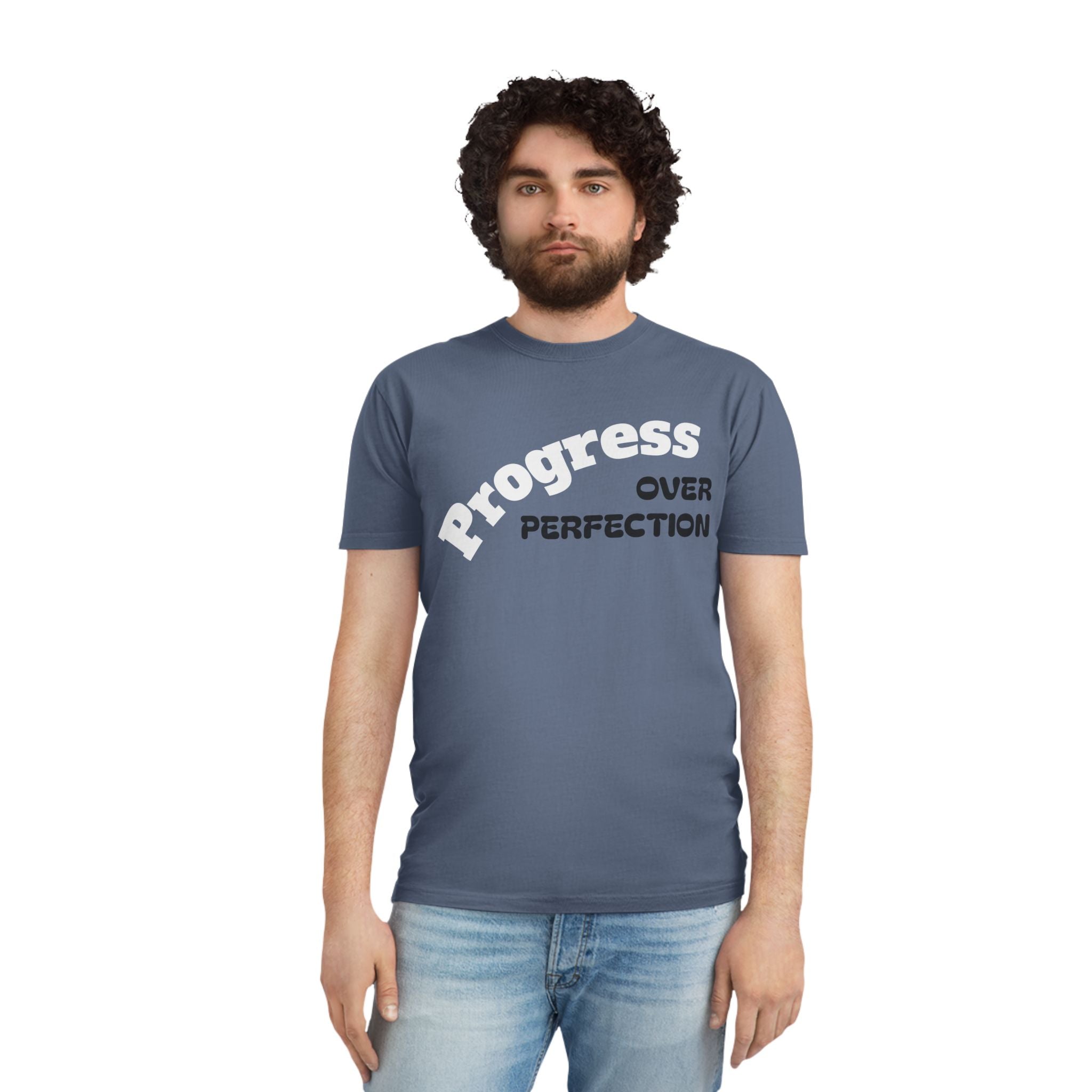 Unisex Faded Shirt - Embrace Progress Over Perfection, Casual Tee, Motivational Apparel, Gift for Growth Mindset, Everyday Wear, [...]