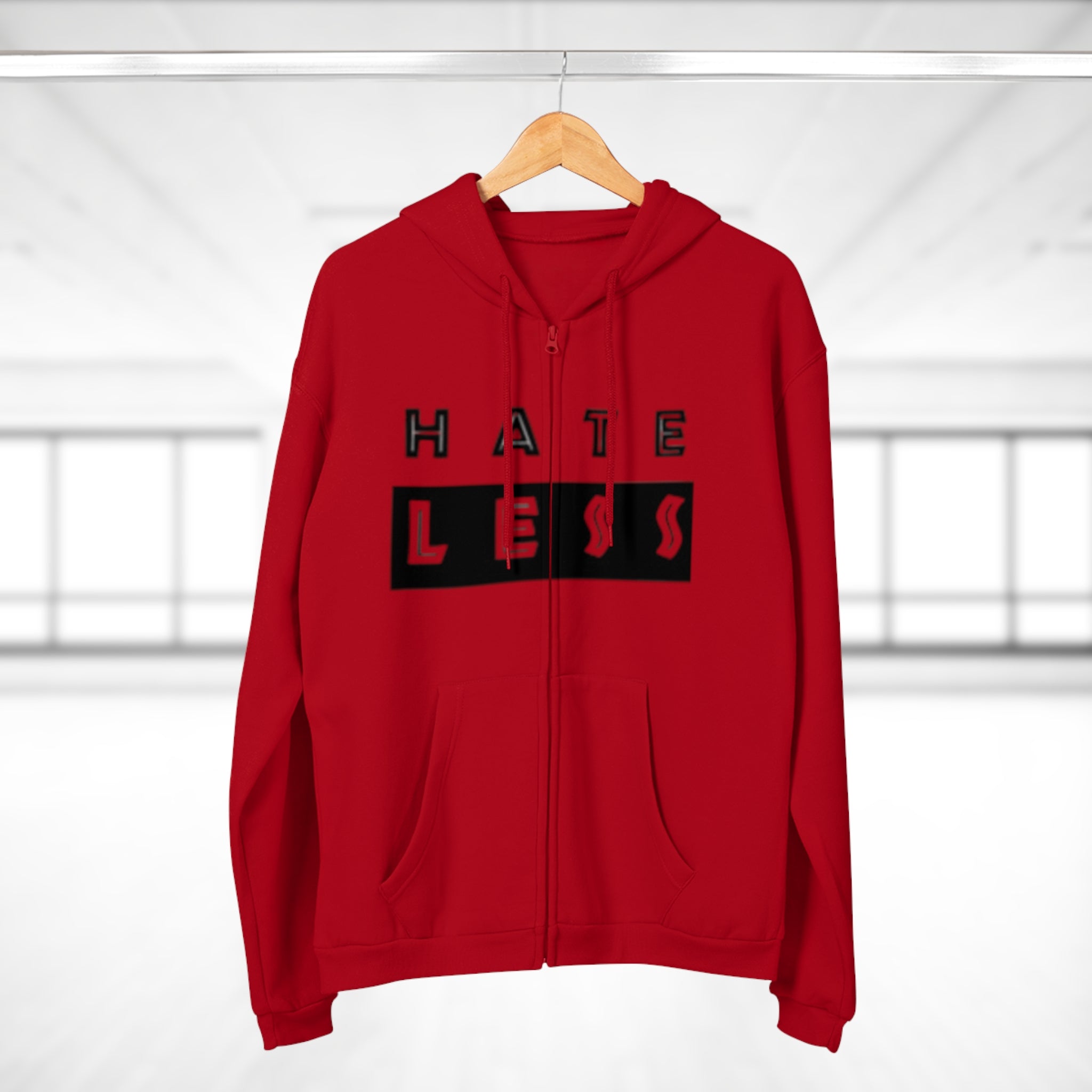 Unisex Hate Less Zip Hoodie - Comfortable & Stylish Sweatshirt for Positive Vibes