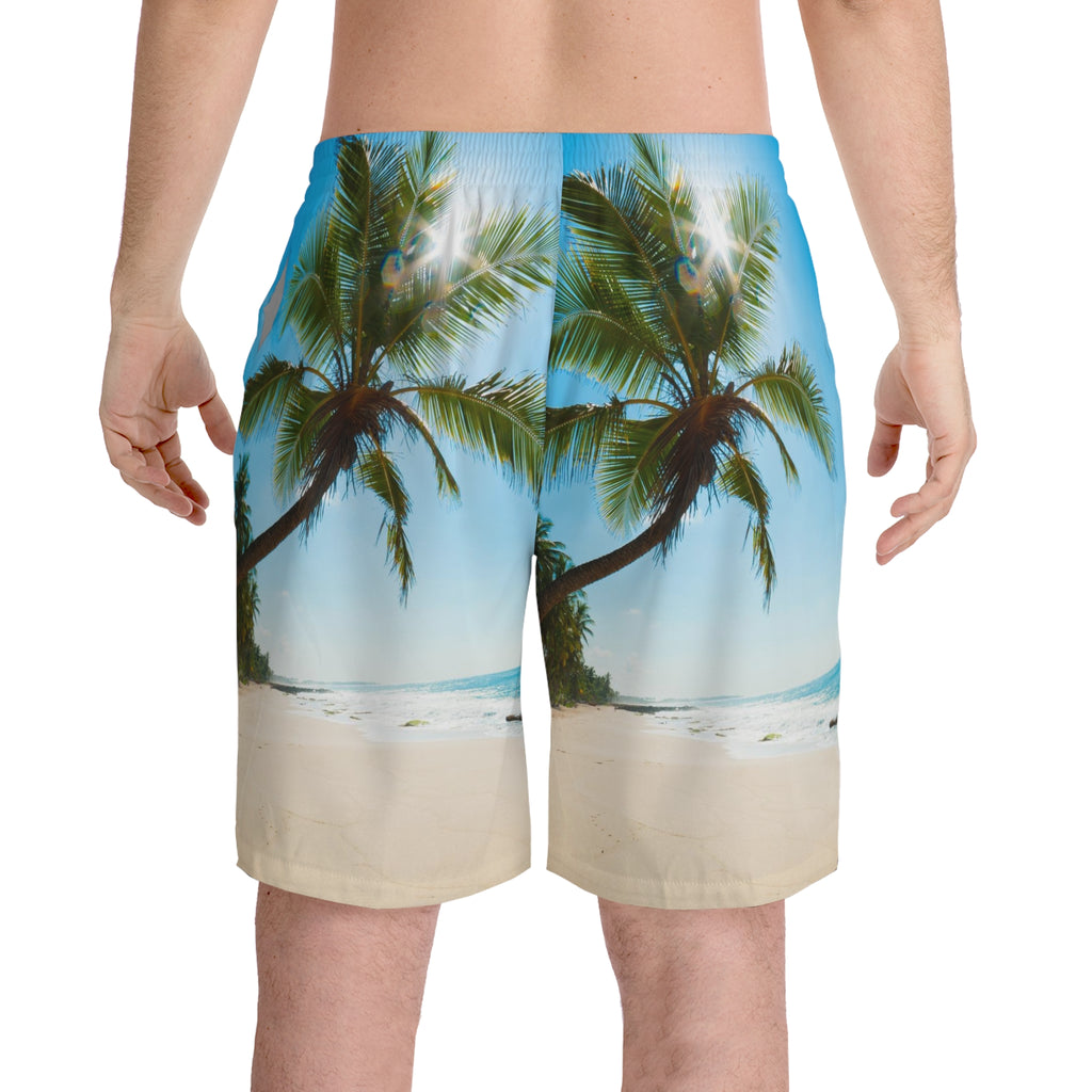 Men's Elastic Beach Shorts (AOP)