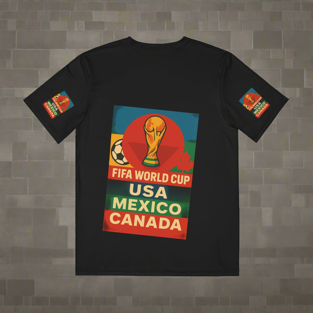 World Cup Celebration Tee, Men's Graphic Shirt, Sports Fan Apparel, Festival Wear, Soccer Lover Gift, USA Mexico Canada Printify
