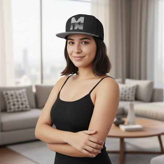 Stylish Embroidered Flat Bill Cap, Trend Snapback Printify