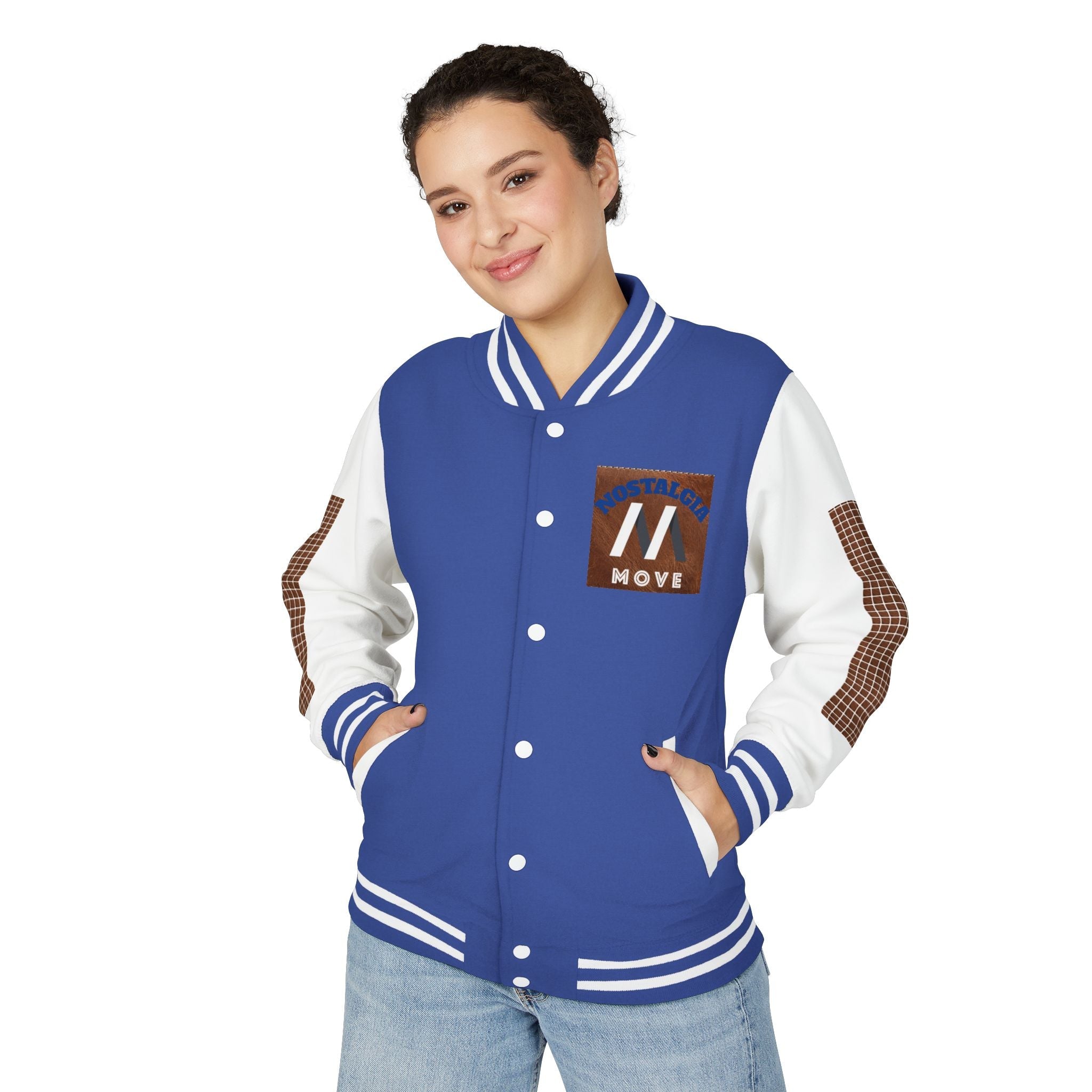 Vintage-Inspired Heavyweight Letterman Jacket, Unisex Varsity Jacket, Retro College Apparel, Perfect for Game Day, Nostalgia Move Style Printify