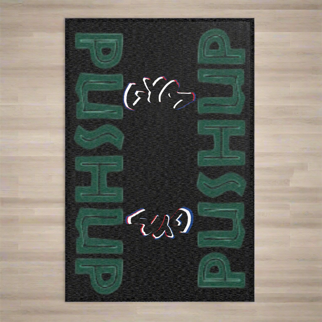 Motivational Gym Area Rug – Push-Up Design for Fitness Enthusiasts