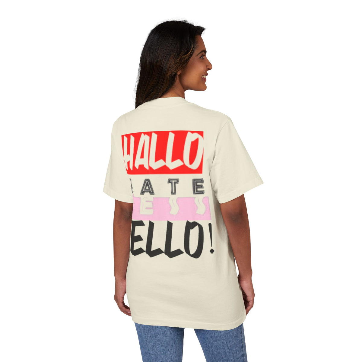 Hate Less Unisex Drop-Shoulder T-Shirt - Trendy Casual Wear