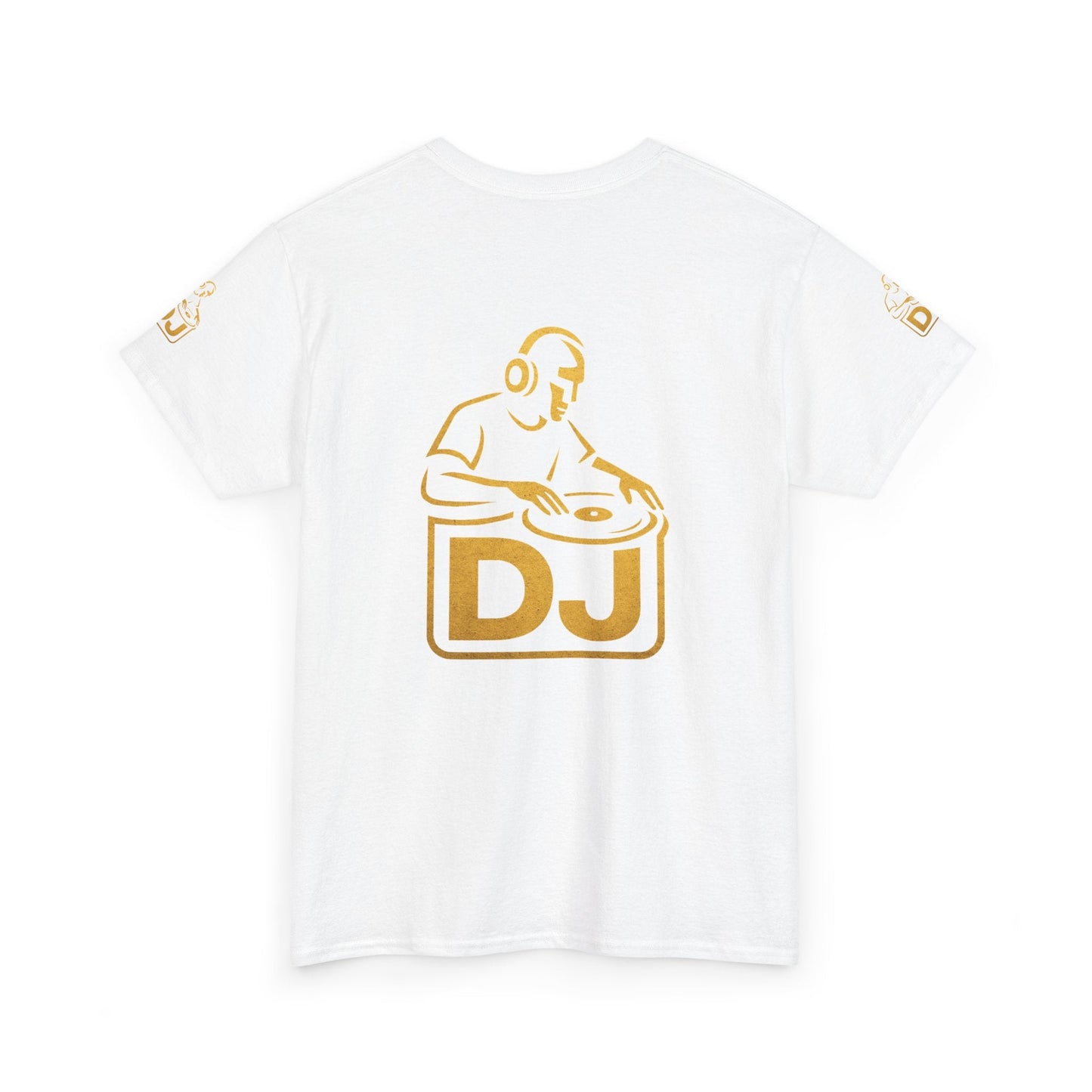 DJ Graphic Tee — Gold Turntable DJ Shirt for Music Lovers Printify