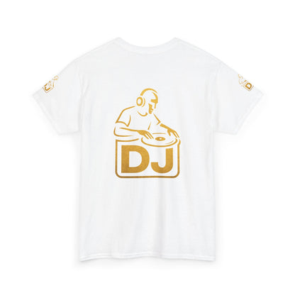 DJ Graphic Tee — Gold Turntable DJ Shirt for Music Lovers Printify