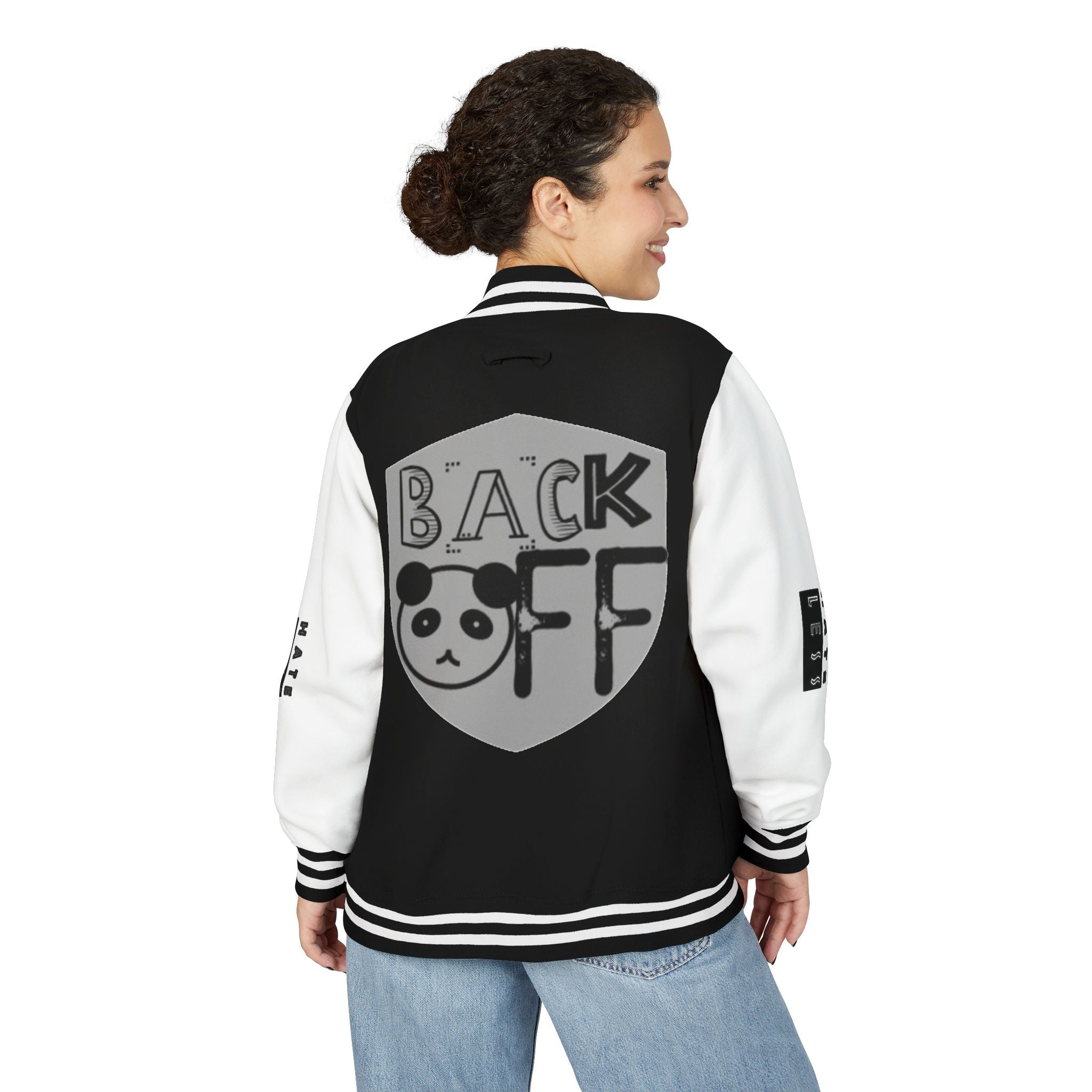 Unisex Heavyweight Letterman Jacket - Fun Panda Graphic Design