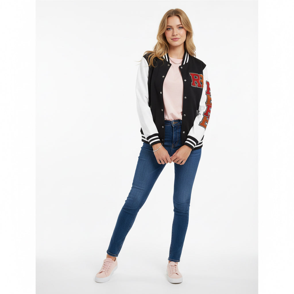 Letterman Jacket - RB Varsity Embroidered Retro Baseball Letter Jacket Printify