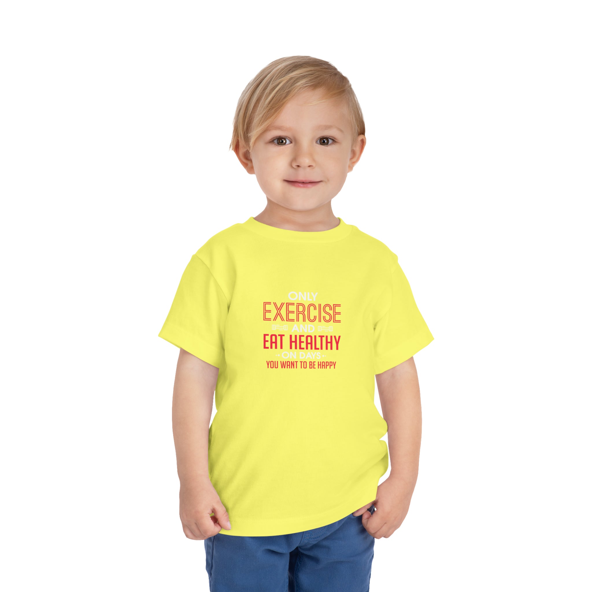 T-shirt pour tout-petits uniquement faire de l'exercice et manger sainement 