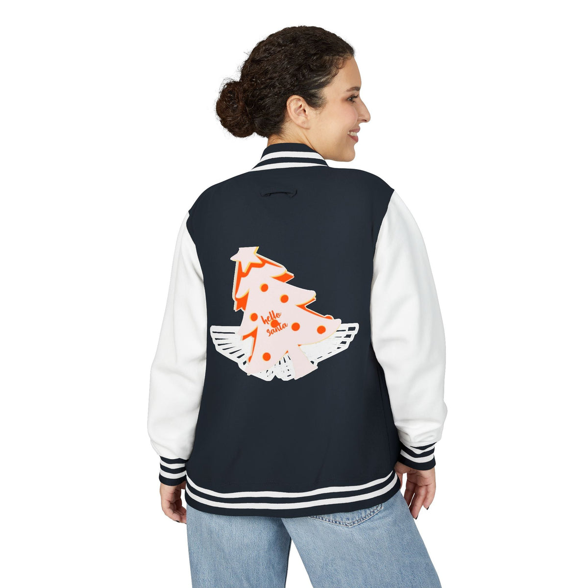 Letterman Jacket - 'hello santa' Design Printify