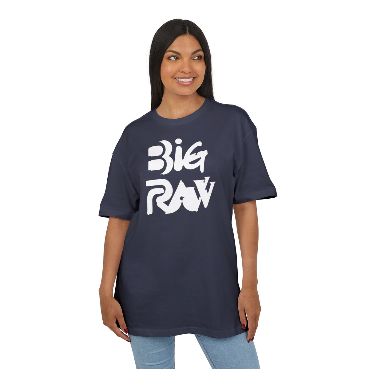 Oversize Tee Big Raw Print Unisex Heavy T-Shirt