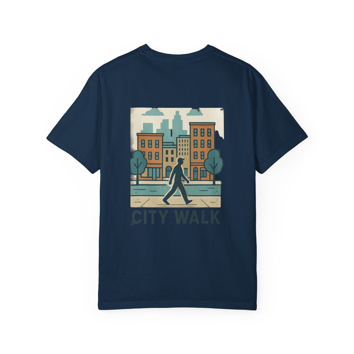 City Walk Unisex Garment-Dyed T-shirt, Urban Streetwear, Casual Fashion, Gift for City Lovers, Travel Enthusiast Apparel Printify