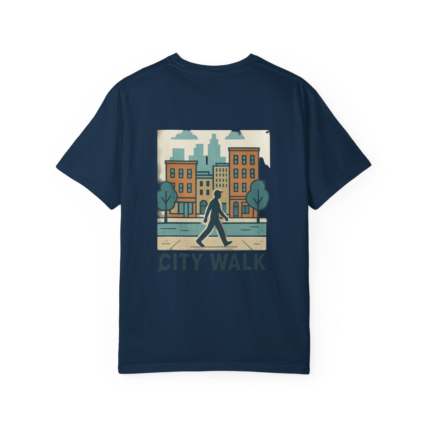 City Walk Unisex Garment-Dyed T-shirt, Urban Streetwear, Casual Fashion, Gift for City Lovers, Travel Enthusiast Apparel Printify