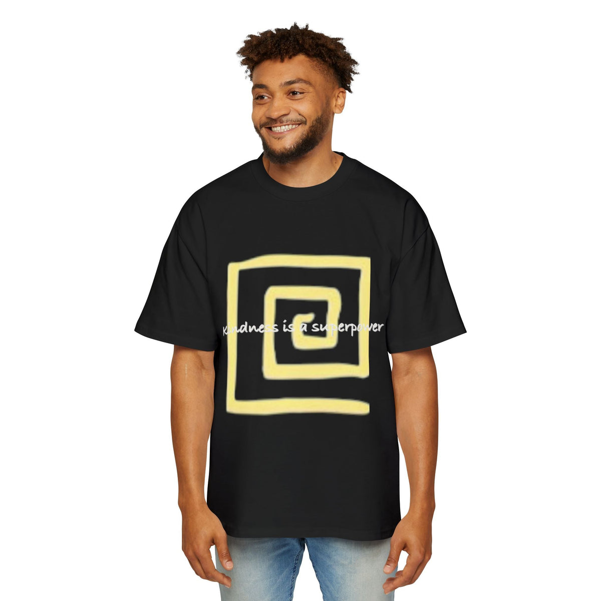 Oversized Tee - Kindness is a Super Power Graphic Design Shirt for Men Printify
