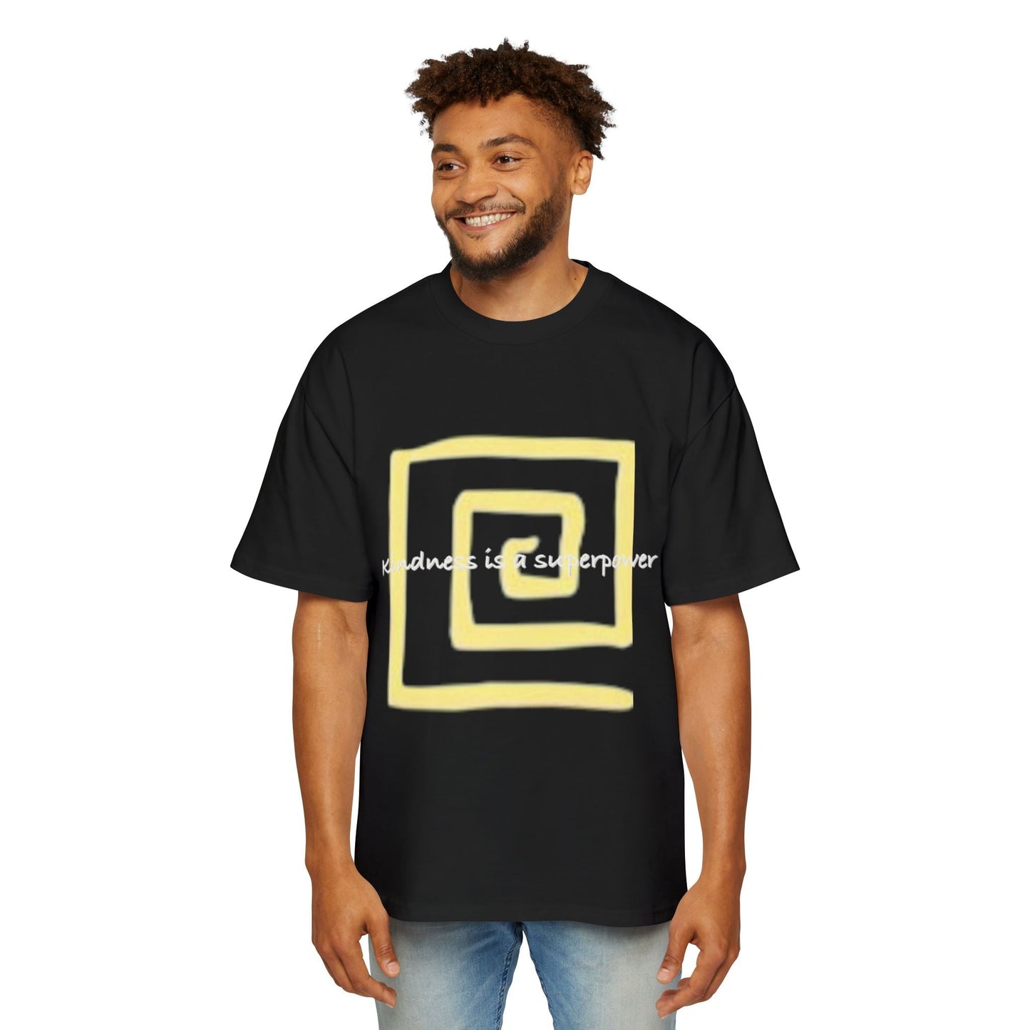 Oversized Tee - Kindness is a Super Power Graphic Design Shirt for Men Printify