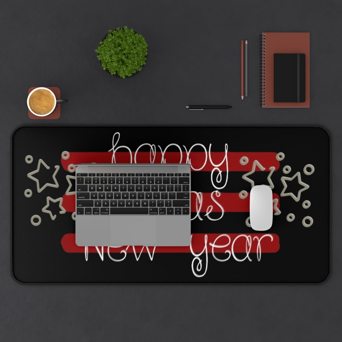 Happy Xmas & New Year Desk Mat Printify