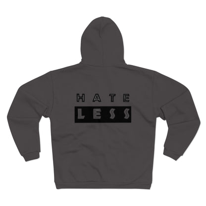 Unisex Hate Less Zip Hoodie - Comfortable & Stylish Sweatshirt for Positive Vibes
