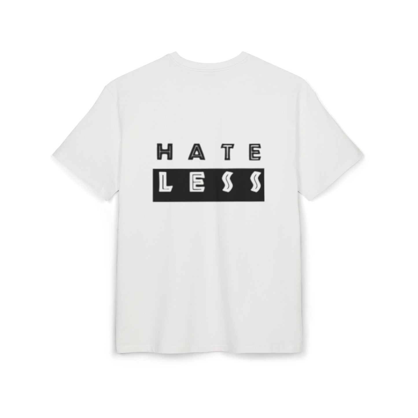 Hate Less Unisex Heavy Oversize Tee - Casual Statement Shirt for Positive Vibes