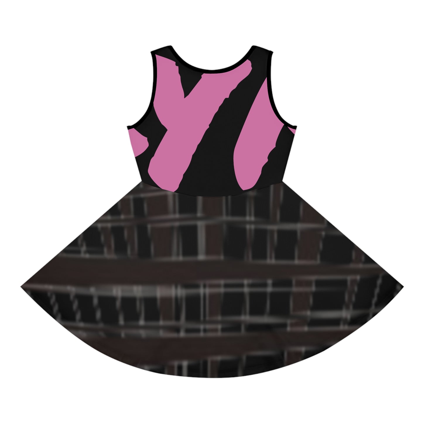 Stylish Girls' Sleeveless Sundress with Bold Pink Design