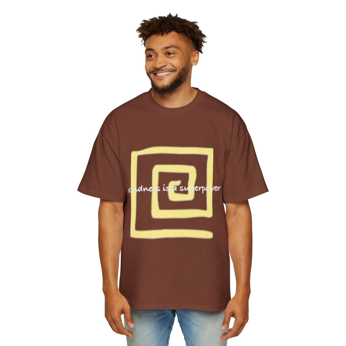 Oversized Tee - Kindness is a Super Power Graphic Design Shirt for Men Printify