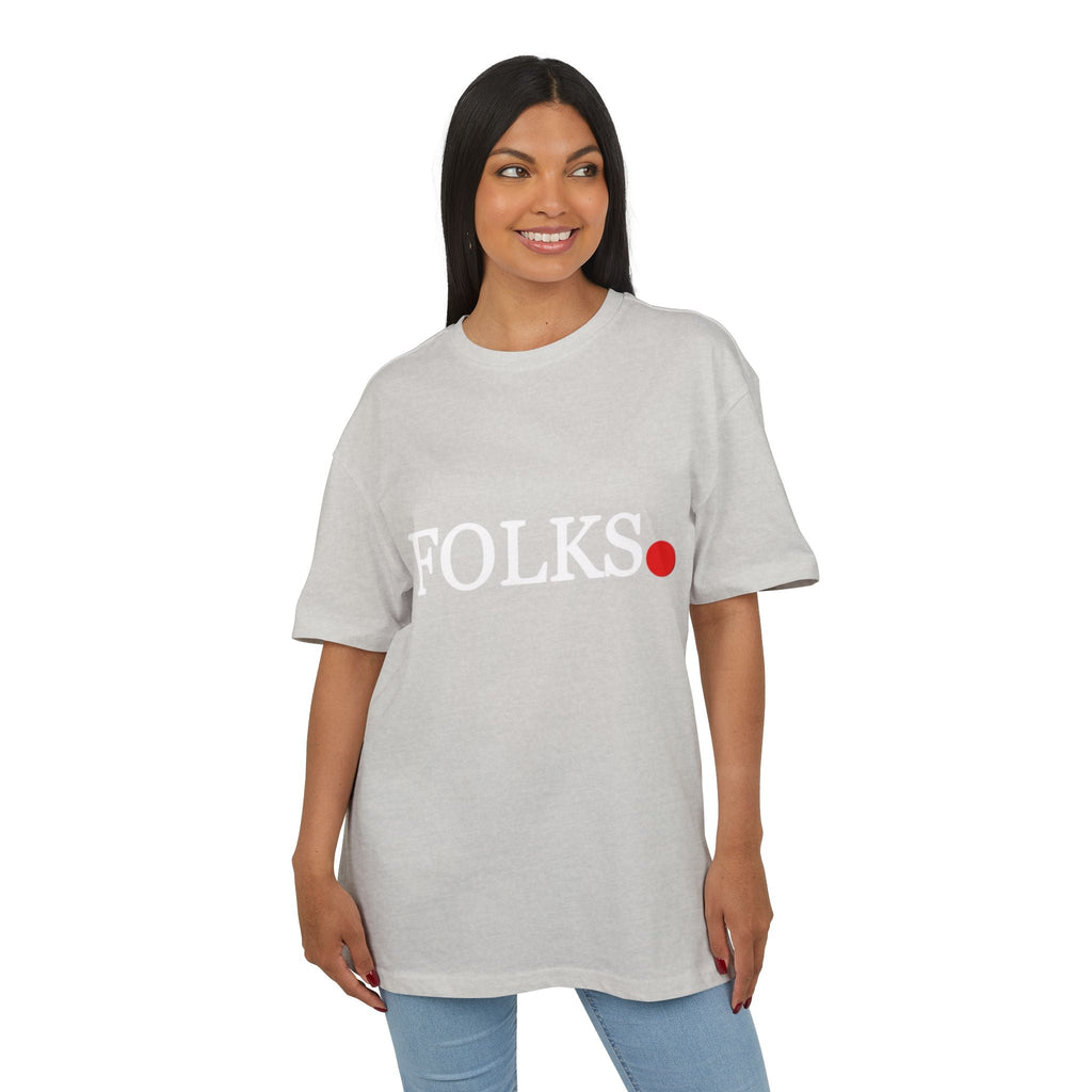 Oversized Tee with Bold Red Dot, Everyday Tee Printify