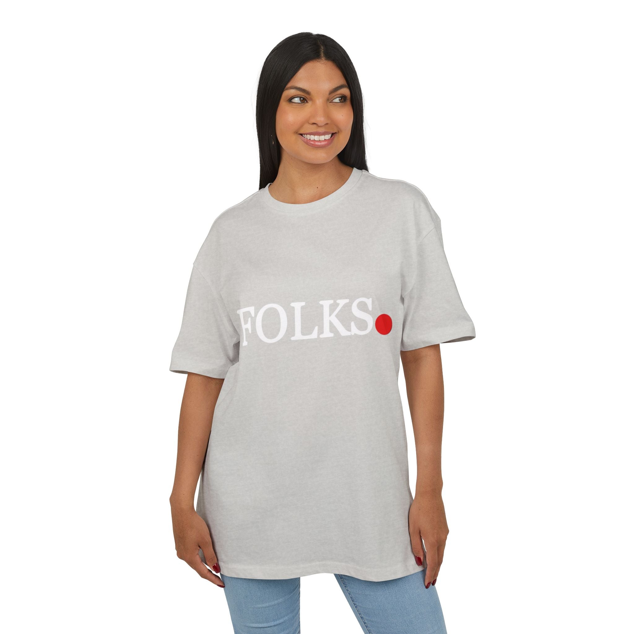 Oversized Tee with Bold Red Dot, Everyday Tee Printify