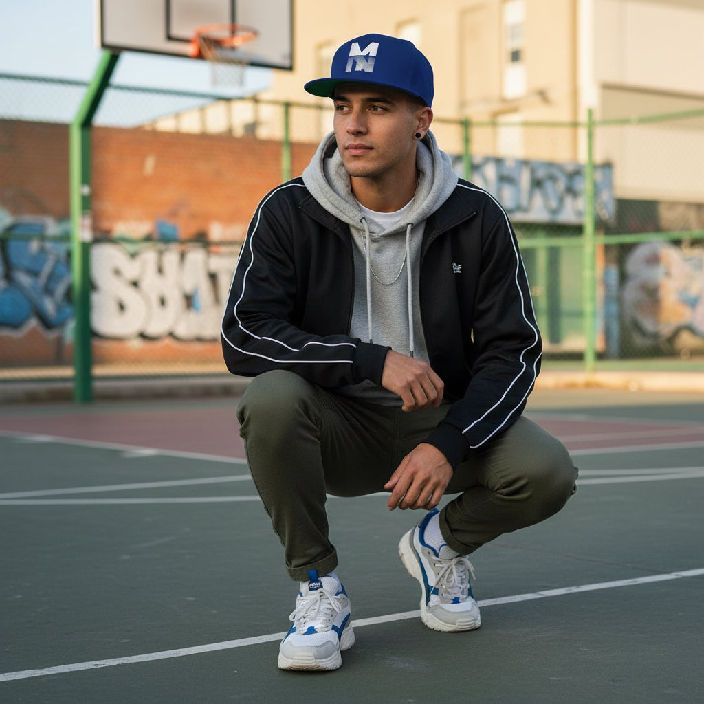 Stylish Embroidered Flat Bill Cap, Trend Snapback Printify