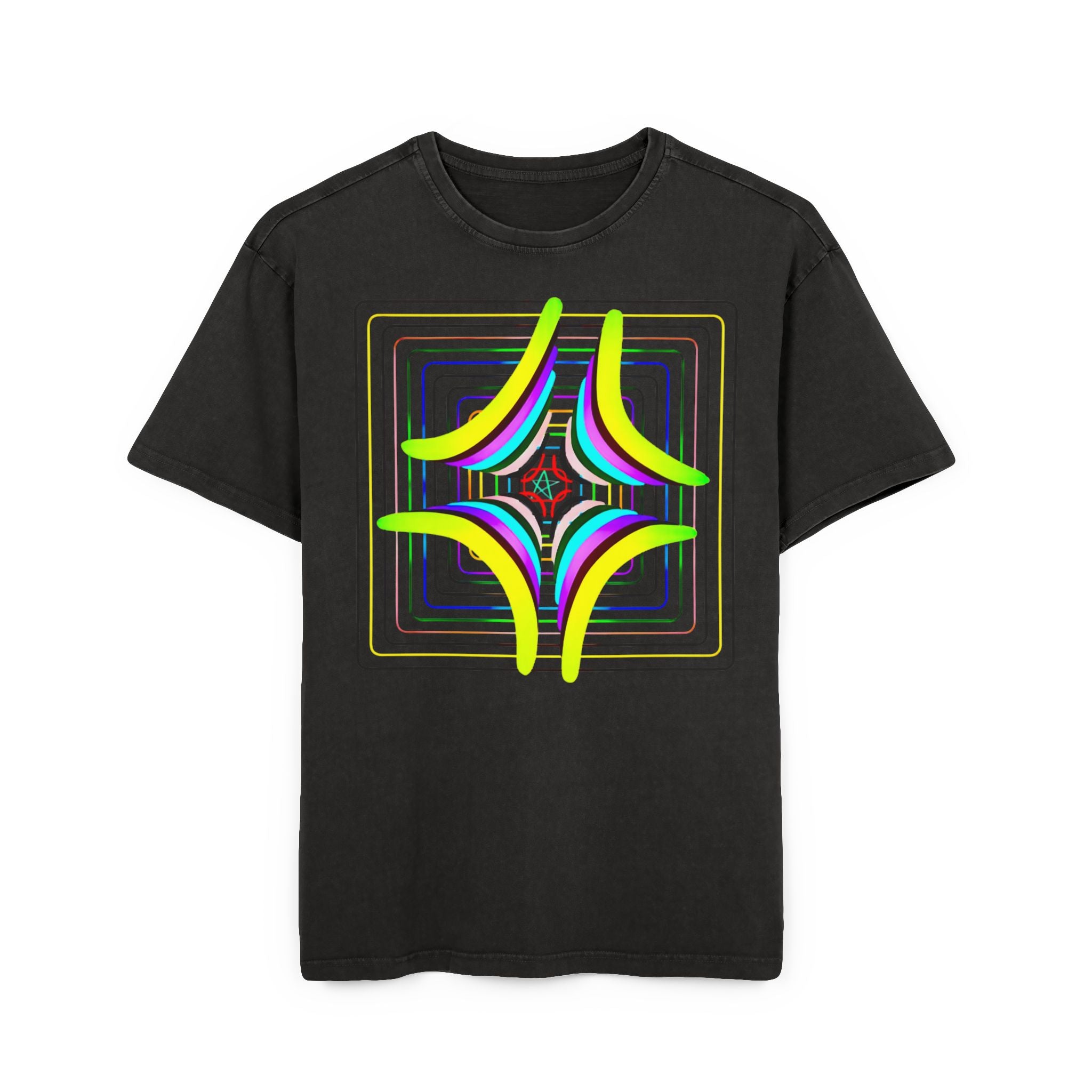 Acid Washed Heavy Oversize Tee-Rainbow 2024