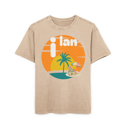 Oversize Tee Acid Washed Men's Graphic T-Shirt 'i lan'