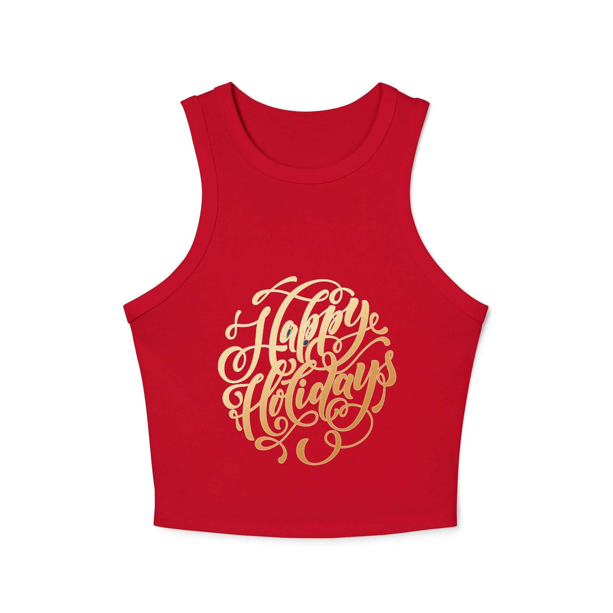 Tank Top Happy Holiday Women's Micro Rib Racer