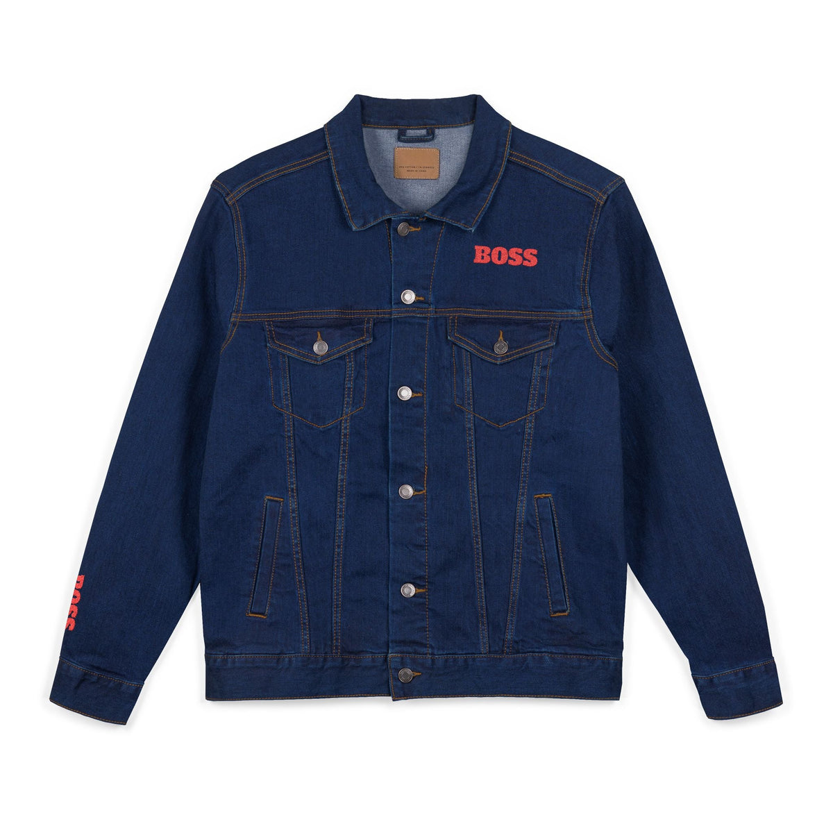 Boss Embroidered Unisex Denim Jacket - Stylish Casual Wear for Fashion Lovers, Great for Gift Ideas, Everyday Fashion, Street Style, [...] Printify
