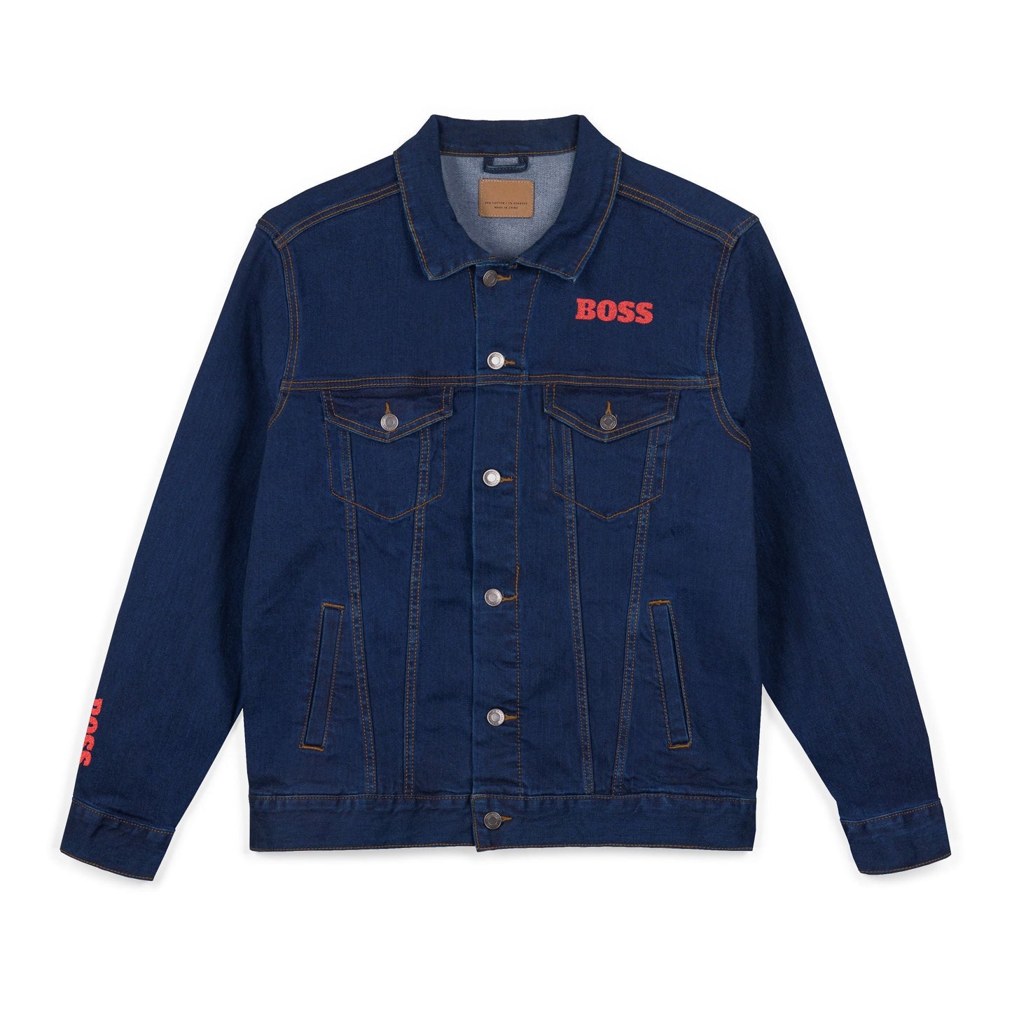 Boss Embroidered Unisex Denim Jacket - Stylish Casual Wear for Fashion Lovers, Great for Gift Ideas, Everyday Fashion, Street Style, [...] Printify
