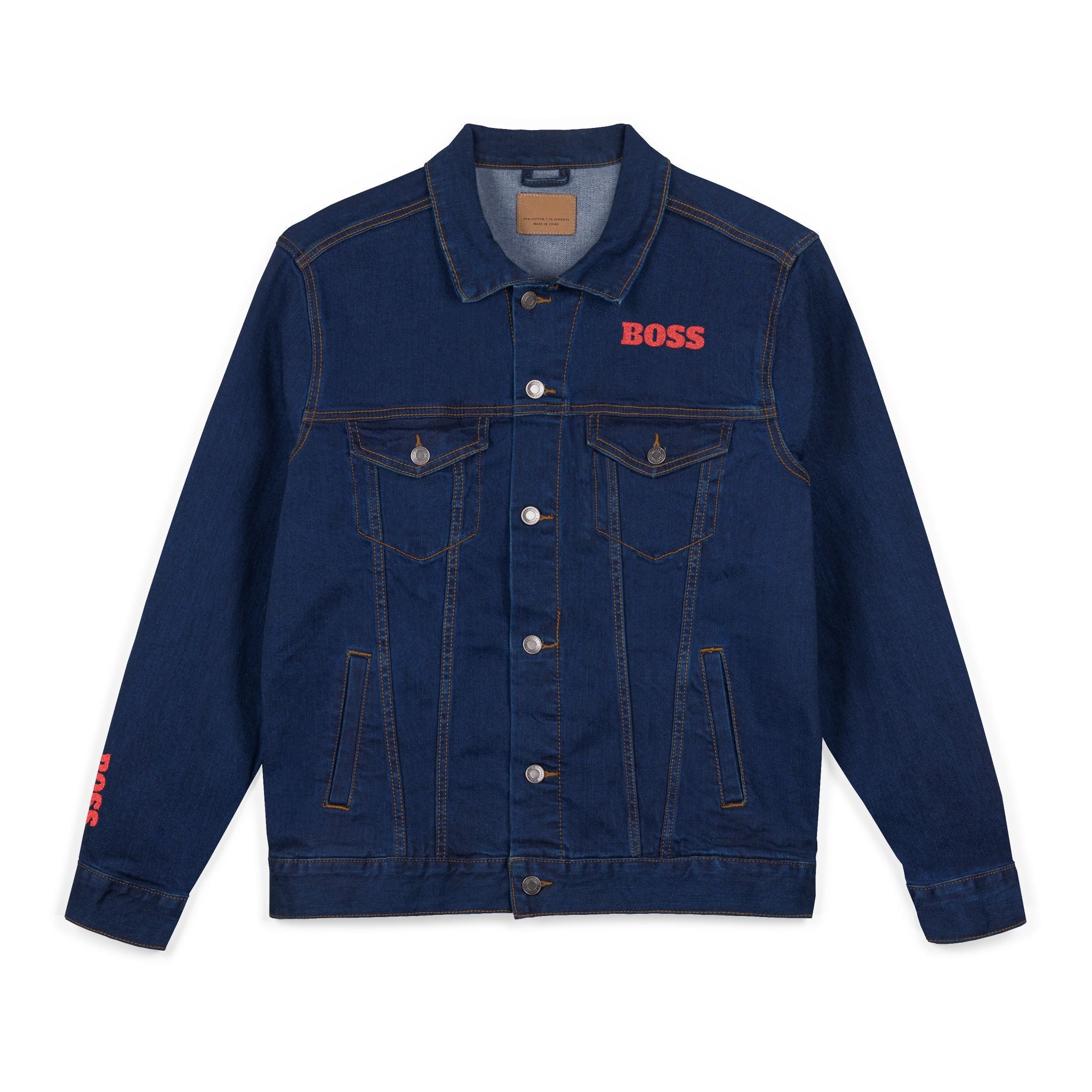 Boss Embroidered Unisex Denim Jacket - Stylish Casual Wear for Fashion Lovers, Great for Gift Ideas, Everyday Fashion, Street Style, [...] Printify