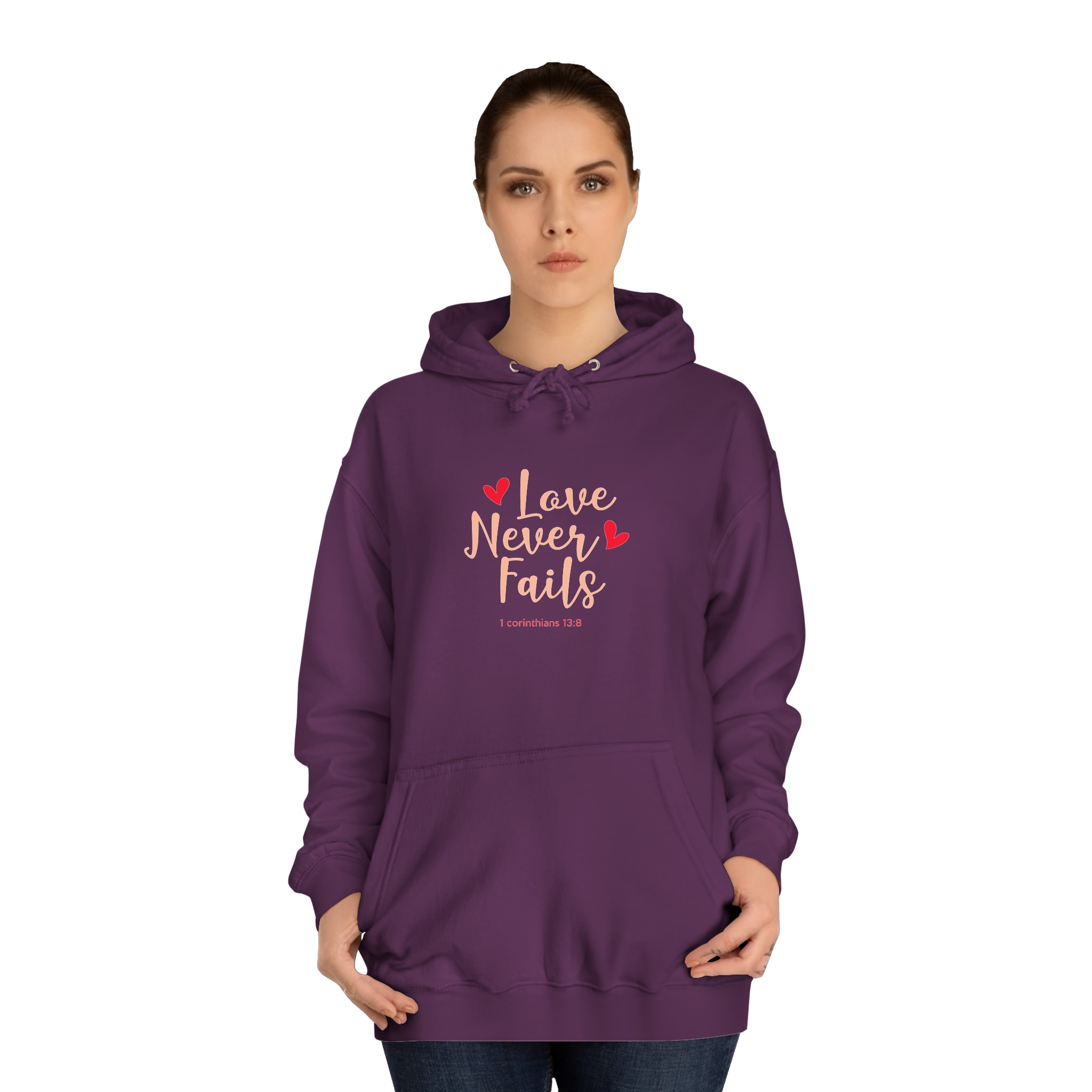 L’amour n’échoue jamais Sweat à capuche unisexe 