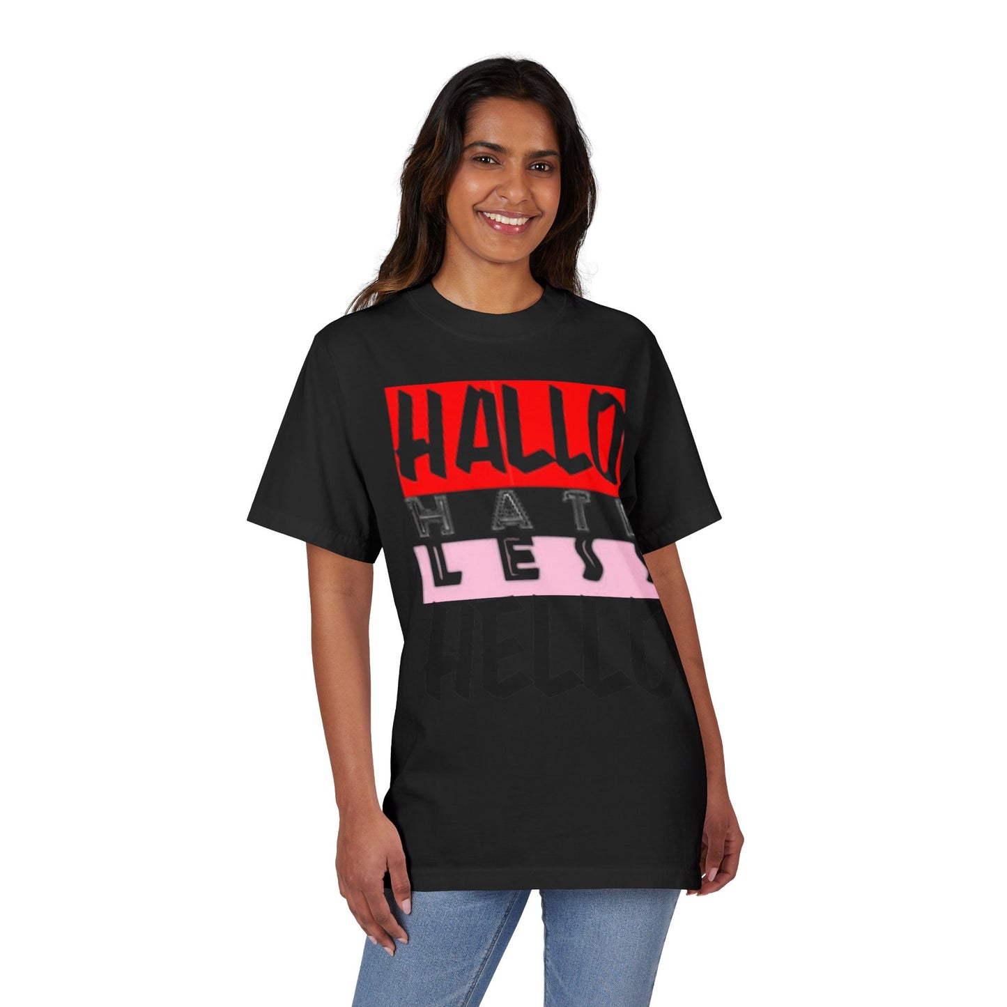 Hate Less Unisex Drop-Shoulder T-Shirt - Trendy Casual Wear