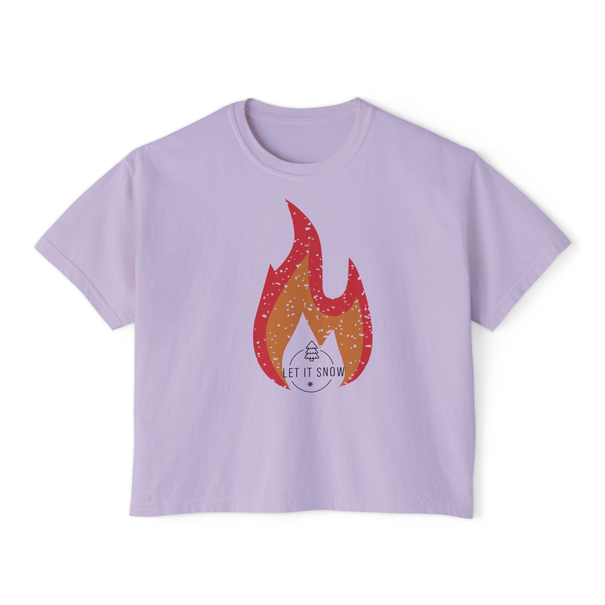 Boxy Tee - 'let it Snow' Design - Winter Holiday Shirt
