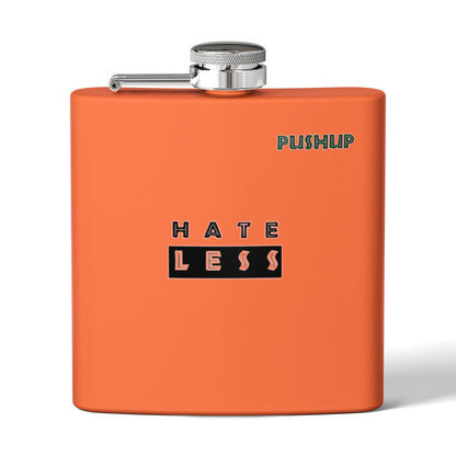 HATE LESS Stainless Steel Flask | 6oz Eco-Friendly Drinkware for Outdoors & Gifts