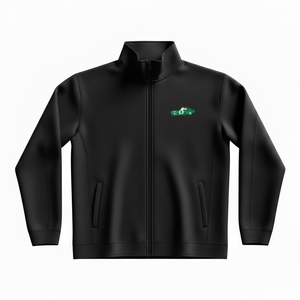 Men's Quilted Full-Zip Jacket — Embroidered Mountain Logo, Outdoor Casual Layer