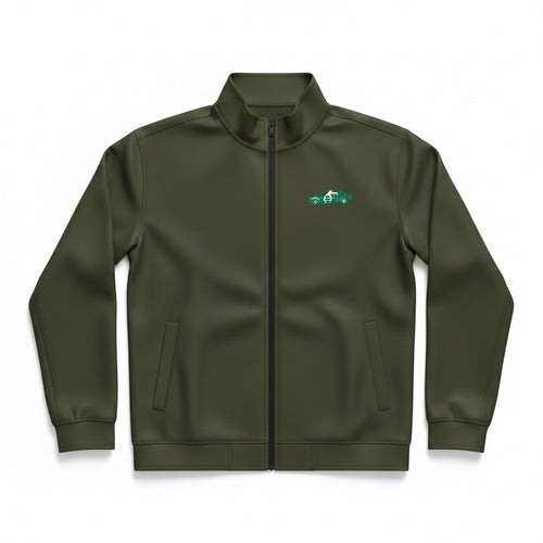 Men's Quilted Full-Zip Jacket — Embroidered Mountain Logo, Outdoor Casual Layer